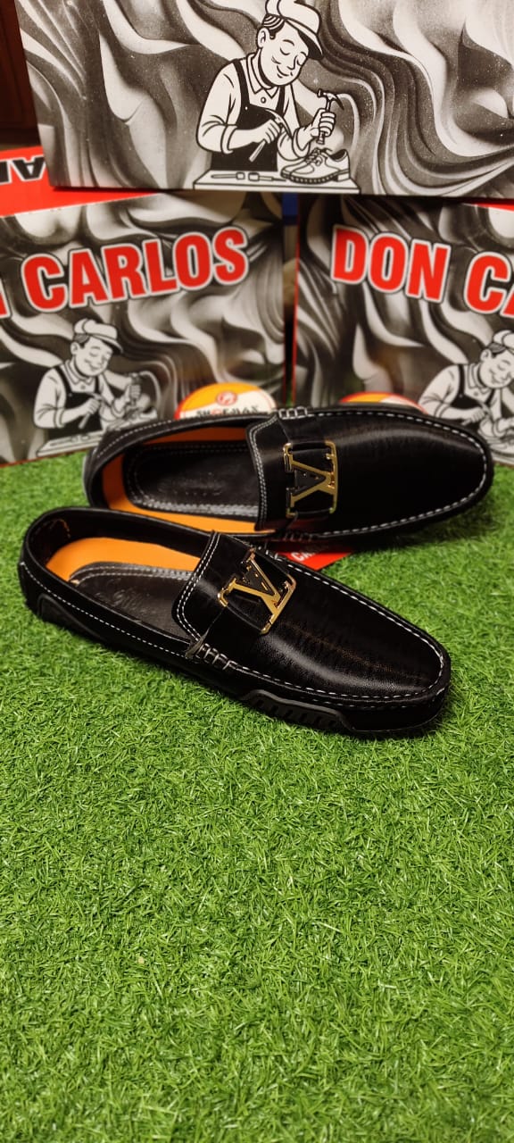 Luxury Premium Black color Painted Leather Loafers with Medicated Sole – Soft, Comfortable & Stylish