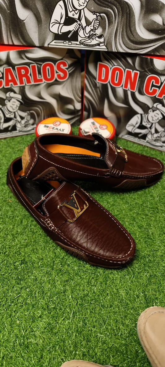 Luxury Premium Brown color Painted Leather Loafers with Medicated Sole – Soft, Comfortable & Stylish