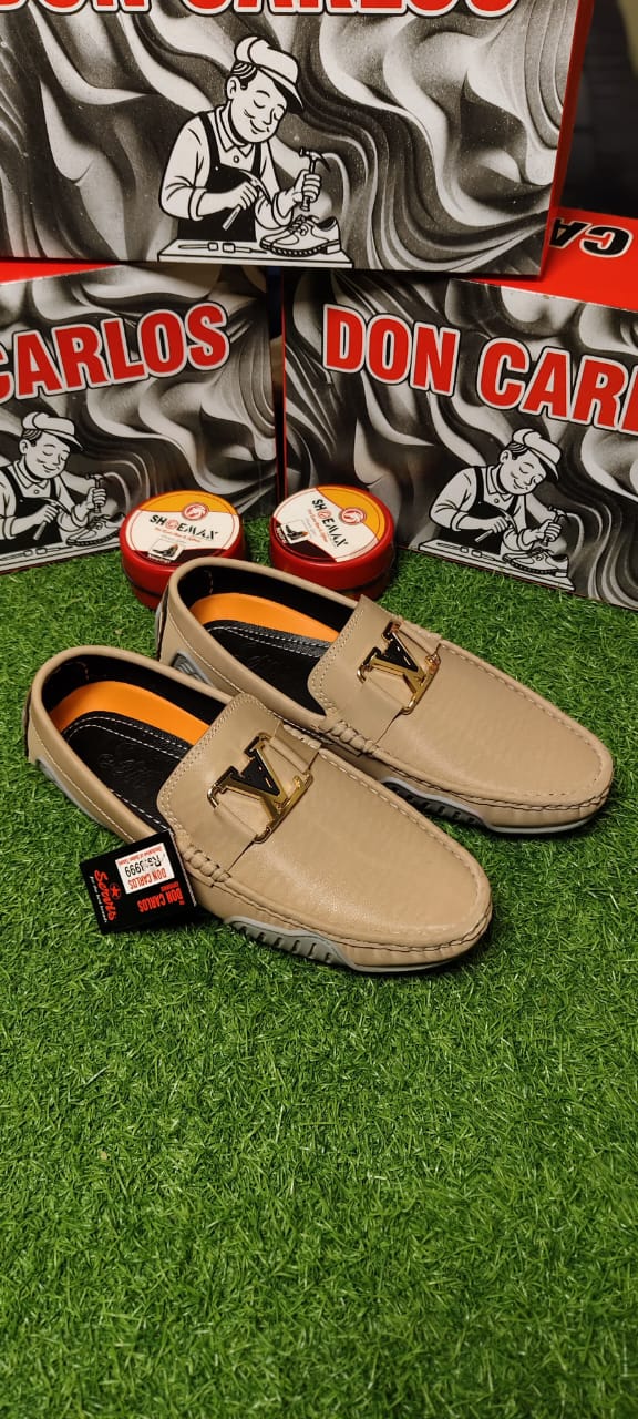 Luxury Premium Beige color Painted Leather Loafers with Medicated Sole – Soft, Comfortable & Stylish